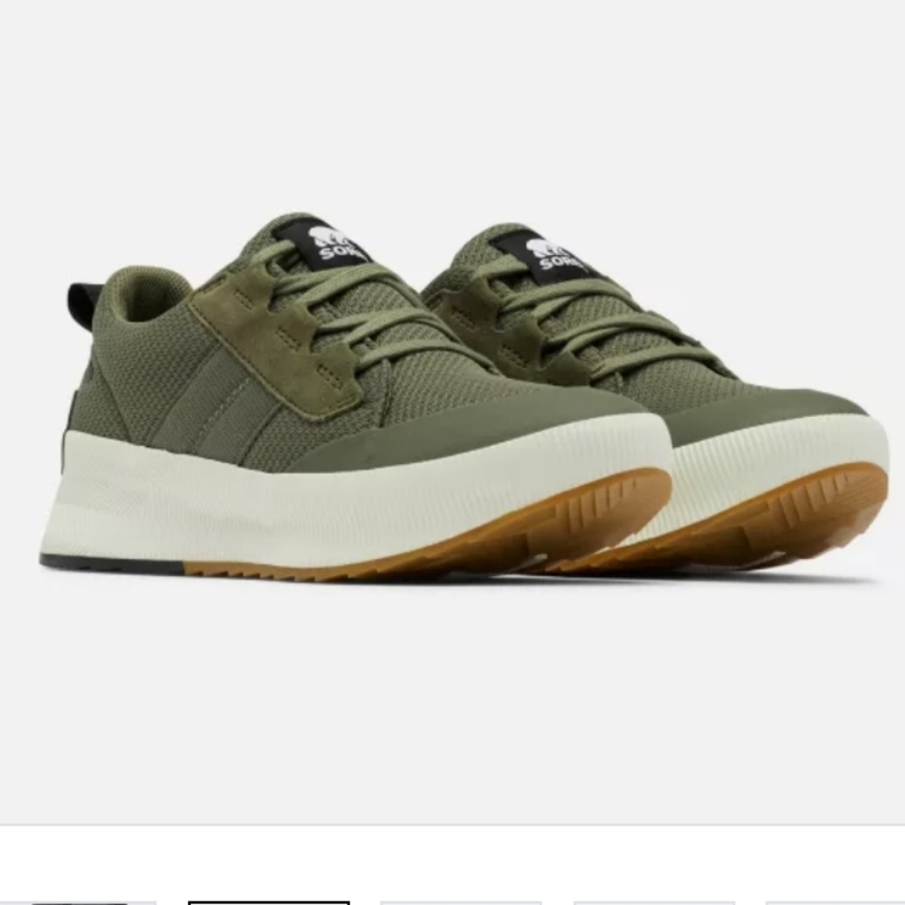 SOREL OUT N ABOUT III LOW WOMEN'S WATERPROOF SNEAKER SIZE 7.5 GREEN